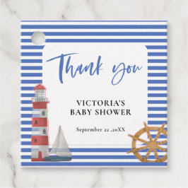 ブルーサンキュー航海のベイビーシャワー フェイバータグ