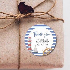 ブルーサンキュー航海のベイビーシャワー ラウンドシール
