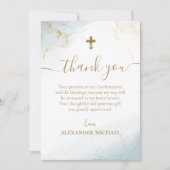 ブルーサンキュー金ゴールドクロスボーイ確認 サンキューカード (正面)