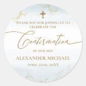 ブルーサンキュー金ゴールドクロスボーイ確認 ラウンドシール (正面)