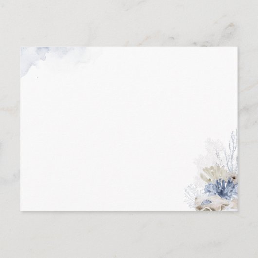 ブルーサンゴ&シーシェルビーチをテーマにしたレシピカード ポストカード (裏面)