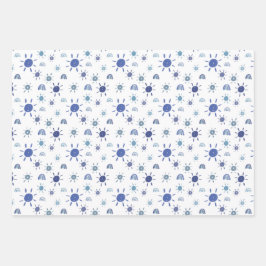 ブルーサンシャインとレインボーラッピング紙シート ラッピングペーパーシート