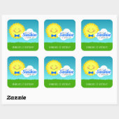 ブルーサンシャインバースデーパーティー スクエアシール (シート)