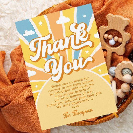 ブルーサンシャインベビーシャワー サンキューカード