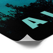 ブルーサンセットアロハハワイパームツリートロピックストラベル ポスター (角)