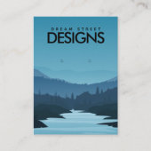 ブルーサンセットマウンテントラベルイヤリングディスプレイカード 名刺 (正面)