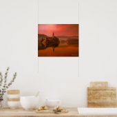 ブルーサンセット湖 |スロベニアの自然美しい ポスター (キッチン)