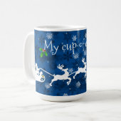 ブルーサンタそりとトナカイのコーヒーマグ コーヒーマグカップ (正面左)