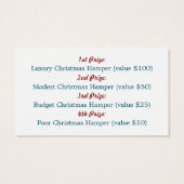 ブルーサンタクリスマスパーティーラッフルチケット (裏面)