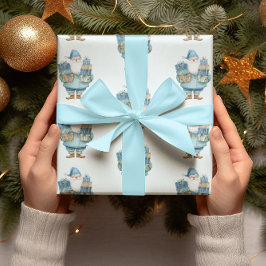 ブルーサンタクロース クリスマス包装紙 ラッピングペーパー