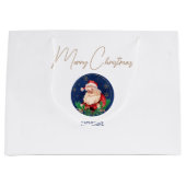 ブルーサンタスカンジナビアヴィンテージクリスマス ラージペーパーバッグ (正面)