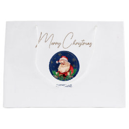 ブルーサンタスカンジナビアヴィンテージクリスマス ラージペーパーバッグ