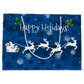 ブルーサンタズスレイアンドトナカイ抱き枕 ラージペーパーバッグ (裏面)