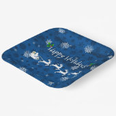 ブルーサンタズスレイアンドトナカイ紙プレート ペーパープレート (傾斜あり)