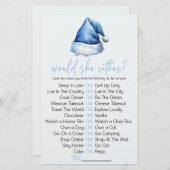 ブルーサンタハットは彼女はむしろ赤ちゃんシャワーゲーム 便箋 (正面/裏面)