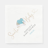 ブルーサンタハットクリスマスサンタベビーベビーシャワー スタンダードランチョンナプキン (正面)