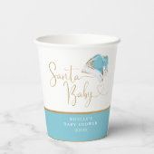 ブルーサンタハットクリスマスサンタベビーベビーシャワー 紙コップ (裏面)