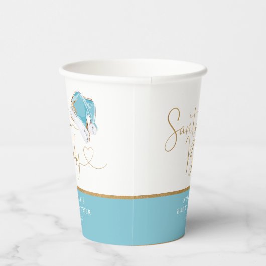 ブルーサンタハットクリスマスサンタベビーベビーシャワー 紙コップ (右)