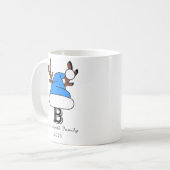 ブルーサンタハットモノグラムファミリークリスマス コーヒーマグカップ (正面左)