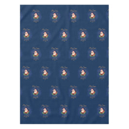 ブルーサンタパターンスカンジナビアヴィンテージクリスマス テーブルクロス