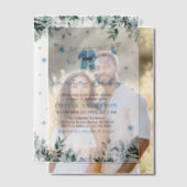 ブルーサンタベビークリスマスクロステラインベビーシャワー ベラム紙招待状 (オフセット (カップル))