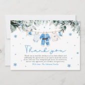 ブルーサンタベビークリスマスベビーシャワーありがとう 招待状 (正面)