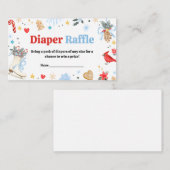 ブルーサンタベビーベビーシャワーオムツラッフル エンクロージャーカード (正面/裏面)