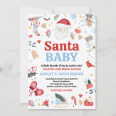 ブルーサンタベビーベビーシャワー 招待状 (正面)