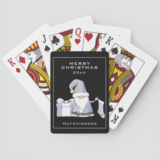 ブルーサンタ格言とストッキング&ギフト トランプ (裏面)