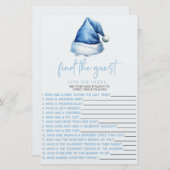 ブルーサンタFind the Guest Baby Shower Game 便箋 (正面/裏面)