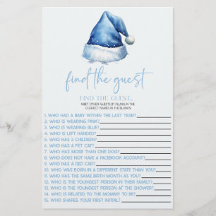 ブルーサンタFind the Guest Baby Shower Game 便箋