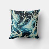 ブルーサンダーストーム稲妻パターン クッション (裏面)