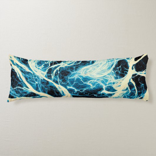 ブルーサンダーストーム稲妻パターン ボディピロー (正面)