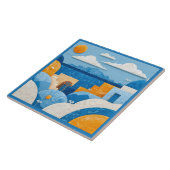 ブルーサントリーニ地中海のアズレホ タイル (側面)