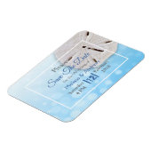 ブルーサンドドルウェディング日付磁石を保存 マグネット (左側)