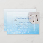 ブルーサンドドルオーシャニックウェディングRSVPカード 出欠カード (正面/裏面)
