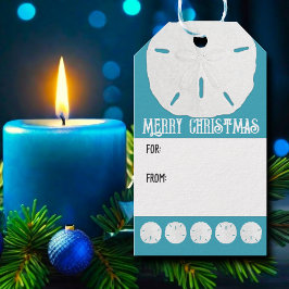 ブルーサンドドルビーチクリスマス ギフトタグ