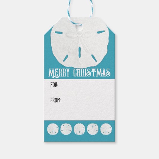 ブルーサンドドルビーチクリスマス ギフトタグ (正面)