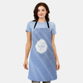 ブルーサンドリップルエプロンパーソナライズされたン エプロン (着用した状態)