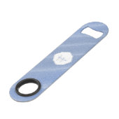 ブルーサンドリップルスティーパーソナライズされたルボトルオープナー スピード栓抜き (正面アングル)