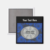 ブルーサンフラワーズデザインフローラ写真 マグネット (正面/裏面)