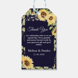 ブルーサンフラワーユーカリプトゥスストリングラ結婚イツ ギフトタグ