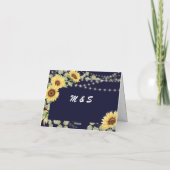 ブルーサンフラワーユーカリプトゥスストリングラ結婚イツ サンキューカード (裏面)