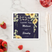 ブルーサンフラワーユーカリプトゥスストリングラ結婚イツ スタンダードカクテルナプキン (インサイチュ)