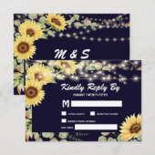 ブルーサンフラワーユーカリプトゥスストリングラ結婚イツ 出欠カード (正面/裏面)