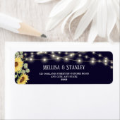 ブルーサンフラワーユーカリ結婚ス差出人住所 ラベル (インサイチュ)