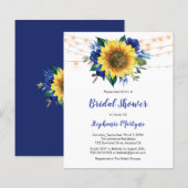 ブルーサンフラワーライツバジェットブライダルシャワー招待状 (正面/裏面)