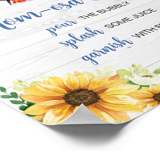 ブルーサンフラワーBBQベビーシャワーママママオサバー ポスター (角)