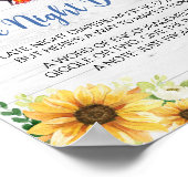 ブルーサンフラワーBBQベビーシャワー深夜おむつ ポスター (角)