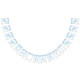 ブルーサーカスかわいい象の赤ちゃんシャワーああベビー バンティングフラッグ